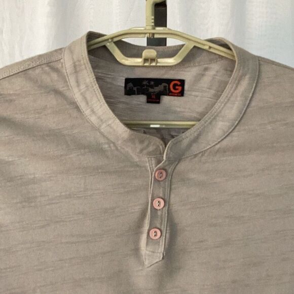 G by Guess Men's Skull Graphic Studded Pocket Henley T-Shirt Men’s XL Long Sleev - Picture 3 of 5